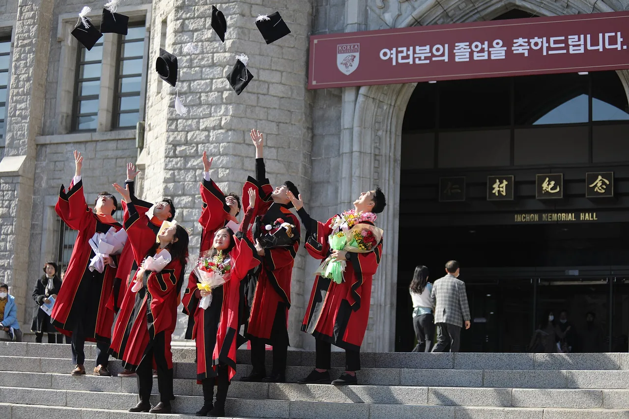 학사모를 던지는 대학 졸업생들, 대학 졸업예정자도 청년일자리도약장려금 지원 대상